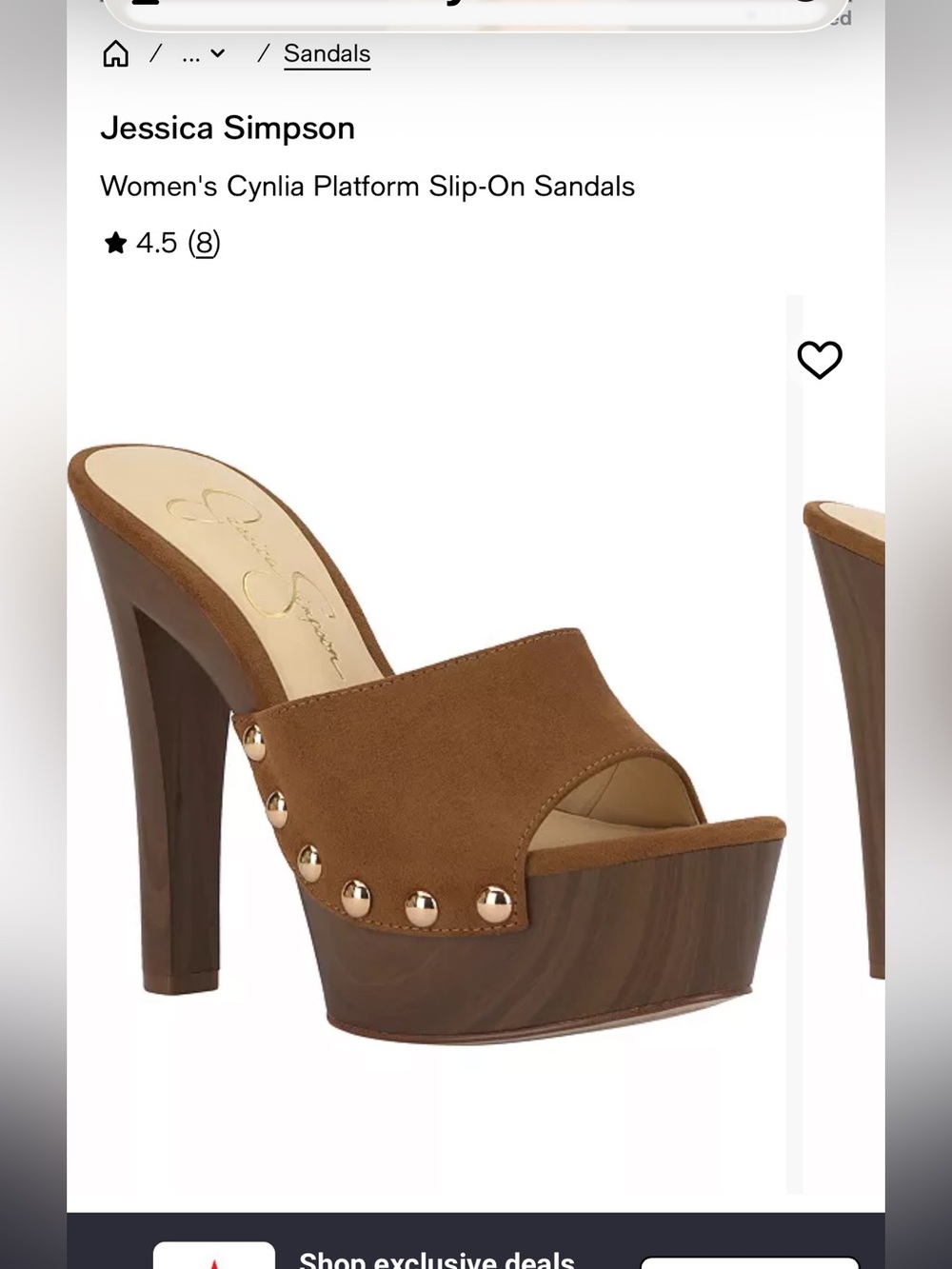 Jessica Simpson Brown Cynlia Platform Slip-On Sandals with Gold Studs